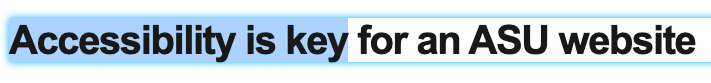 Screenshot of an example of highlighted text in a WordPress heading block